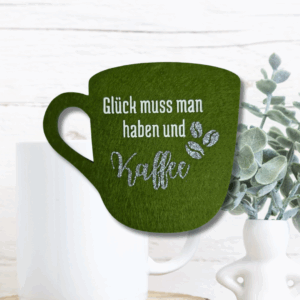 Filz Untersetzer Kaffeetasse Tassenuntersetzer Kaffee Glück