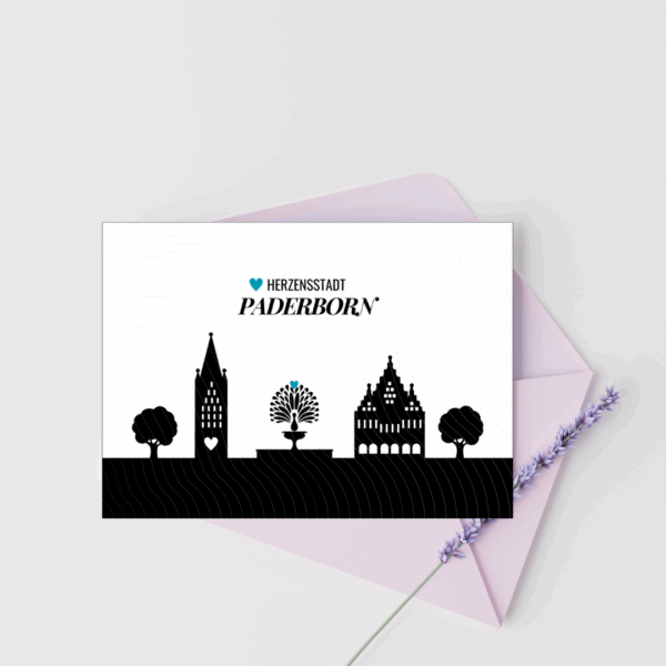 Paderborn Postkarte Herzensstadt DIN A6 Querformat – Bild 2